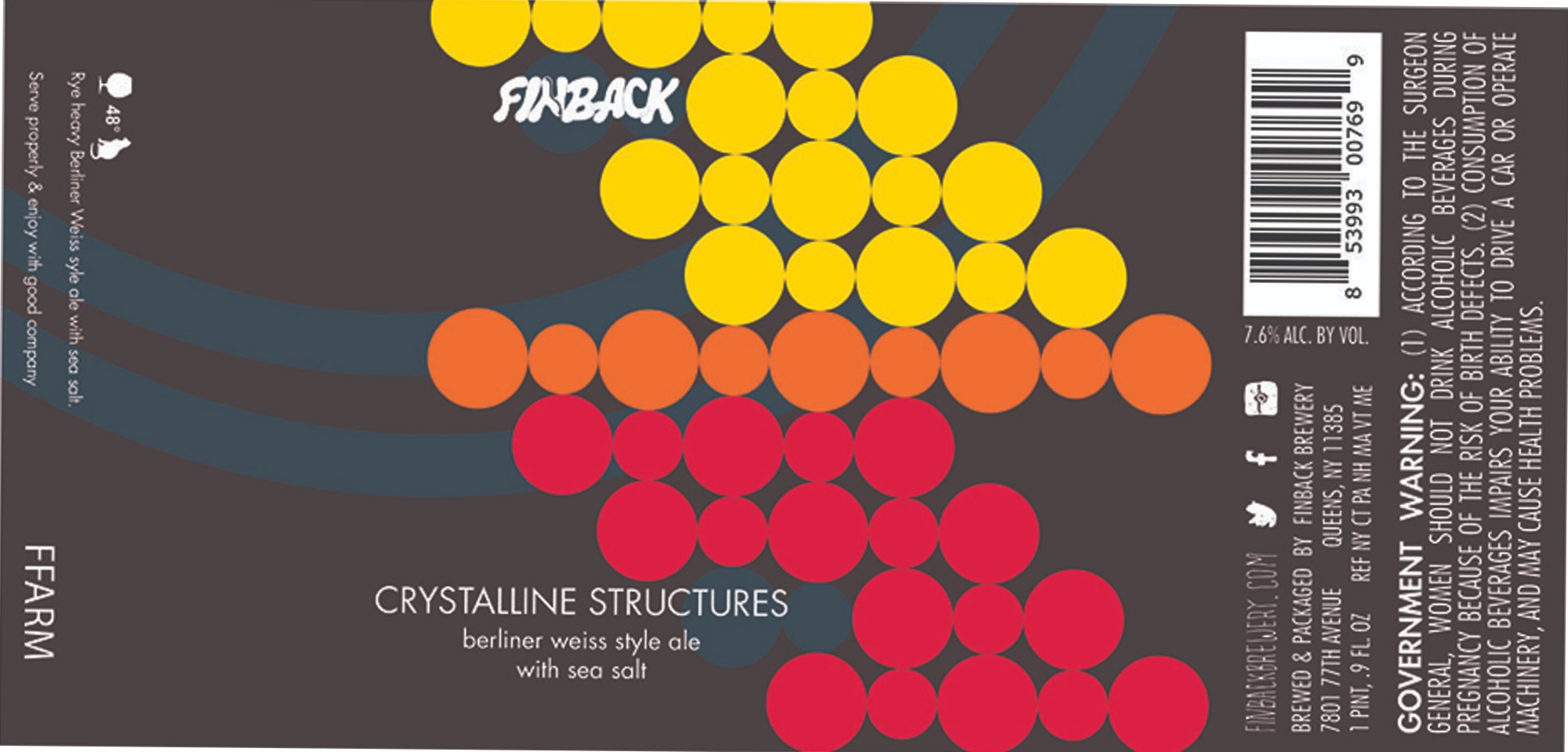 Farm Crystalline Structures by Finback Brewery - beer label