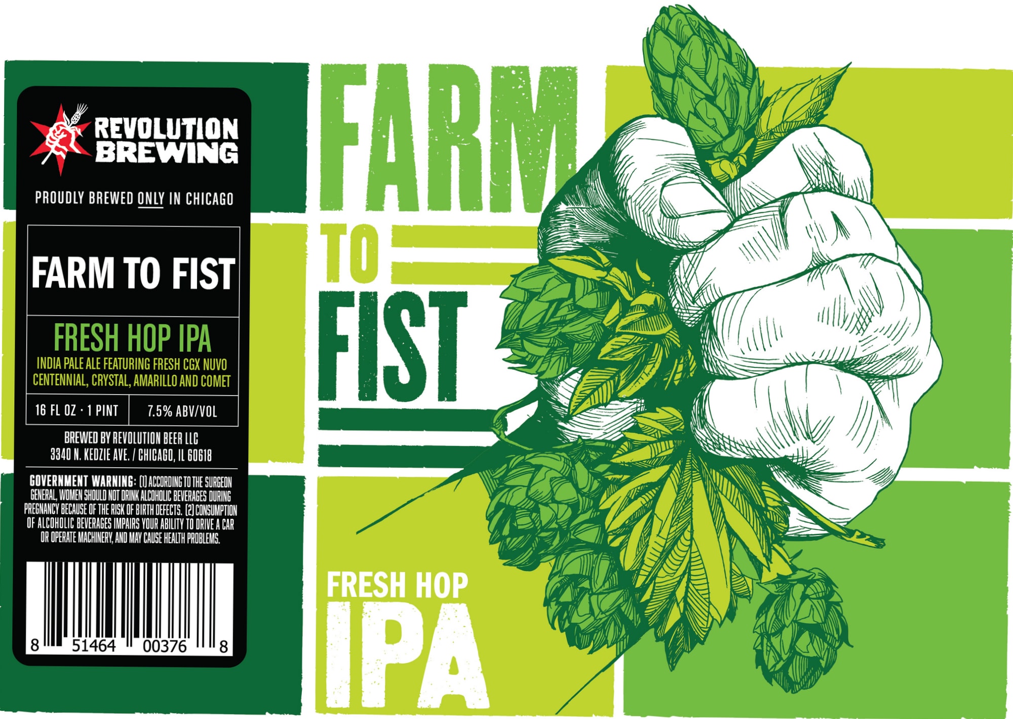 Farm to Fist by Revolution Brewing - beer label