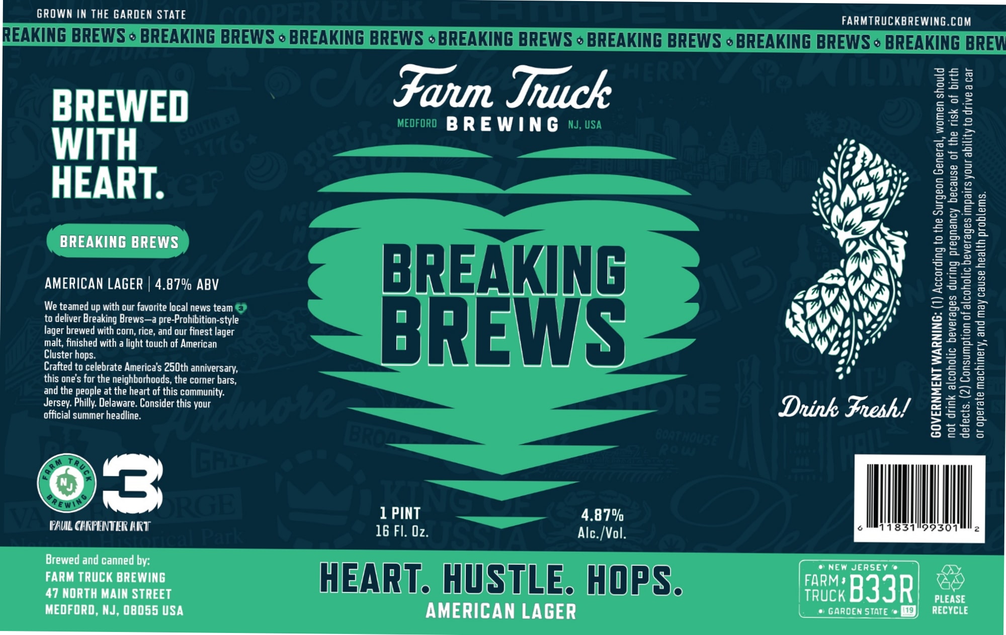 Farm Truck D33R by Breaking Brews - beer label