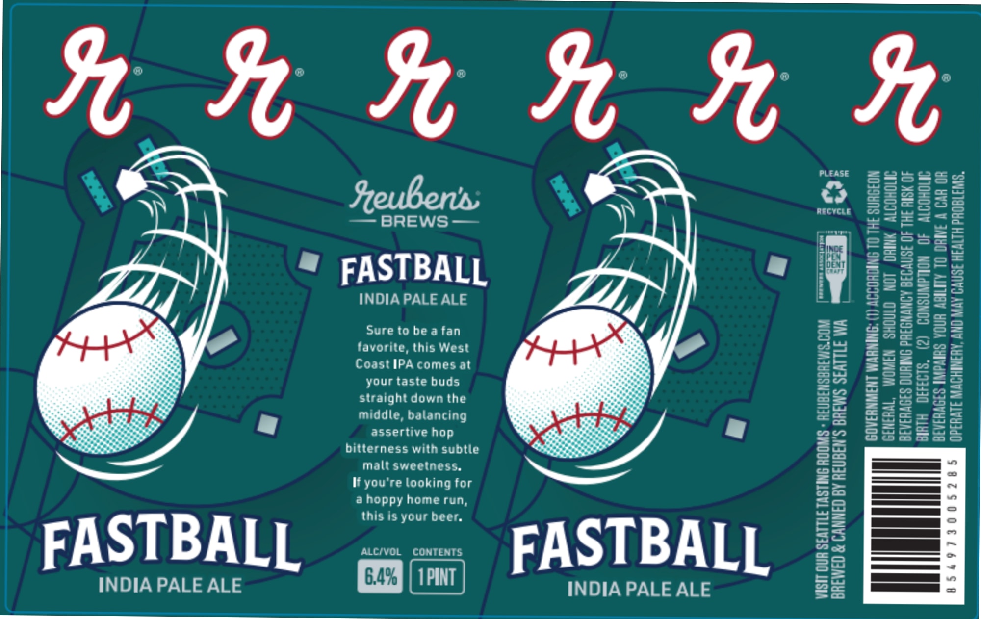 Fastball by Reuben's Brews - beer label