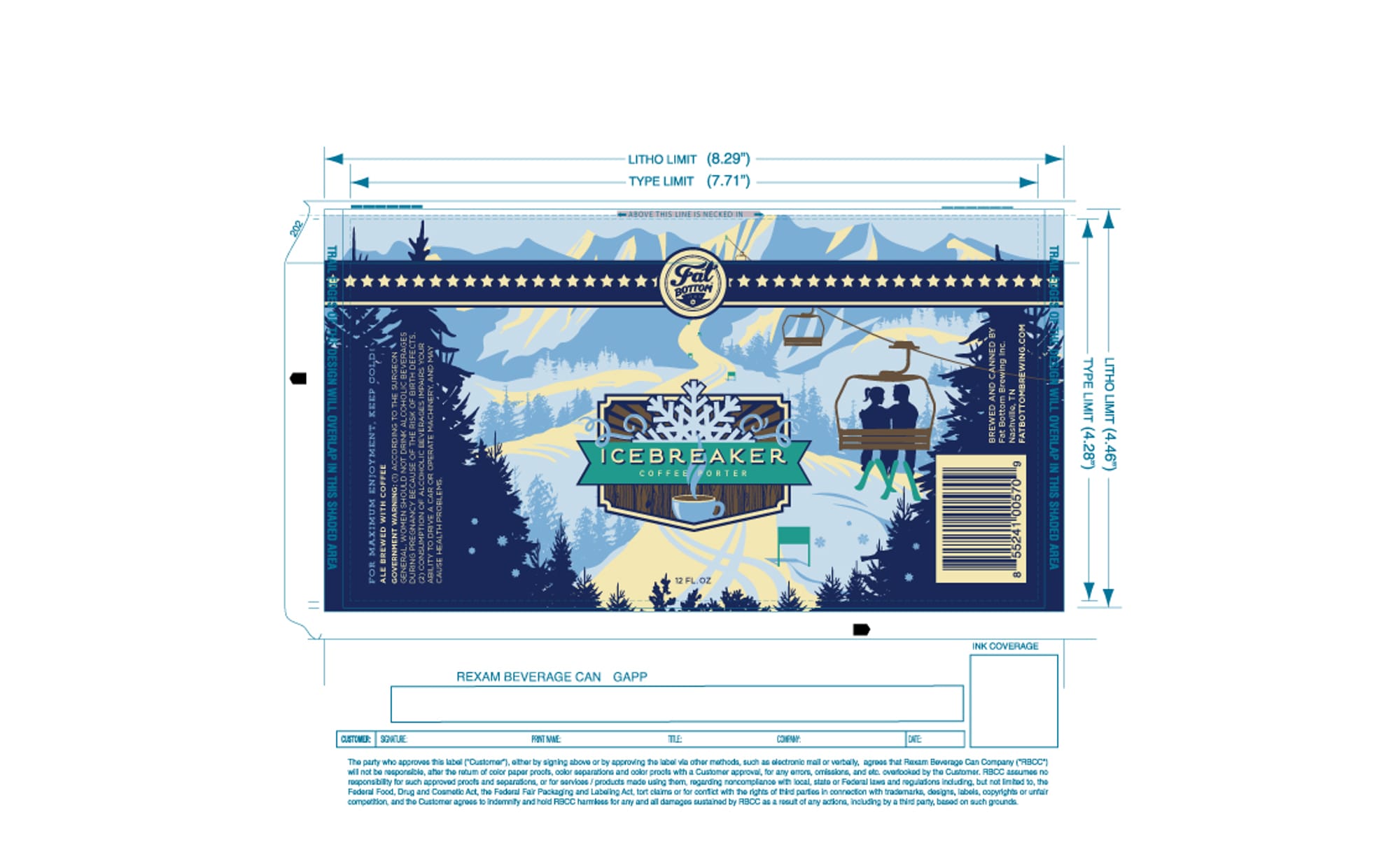 Icebreaker Coffee Porter by Fat Bottom Brewing Co. - beer label