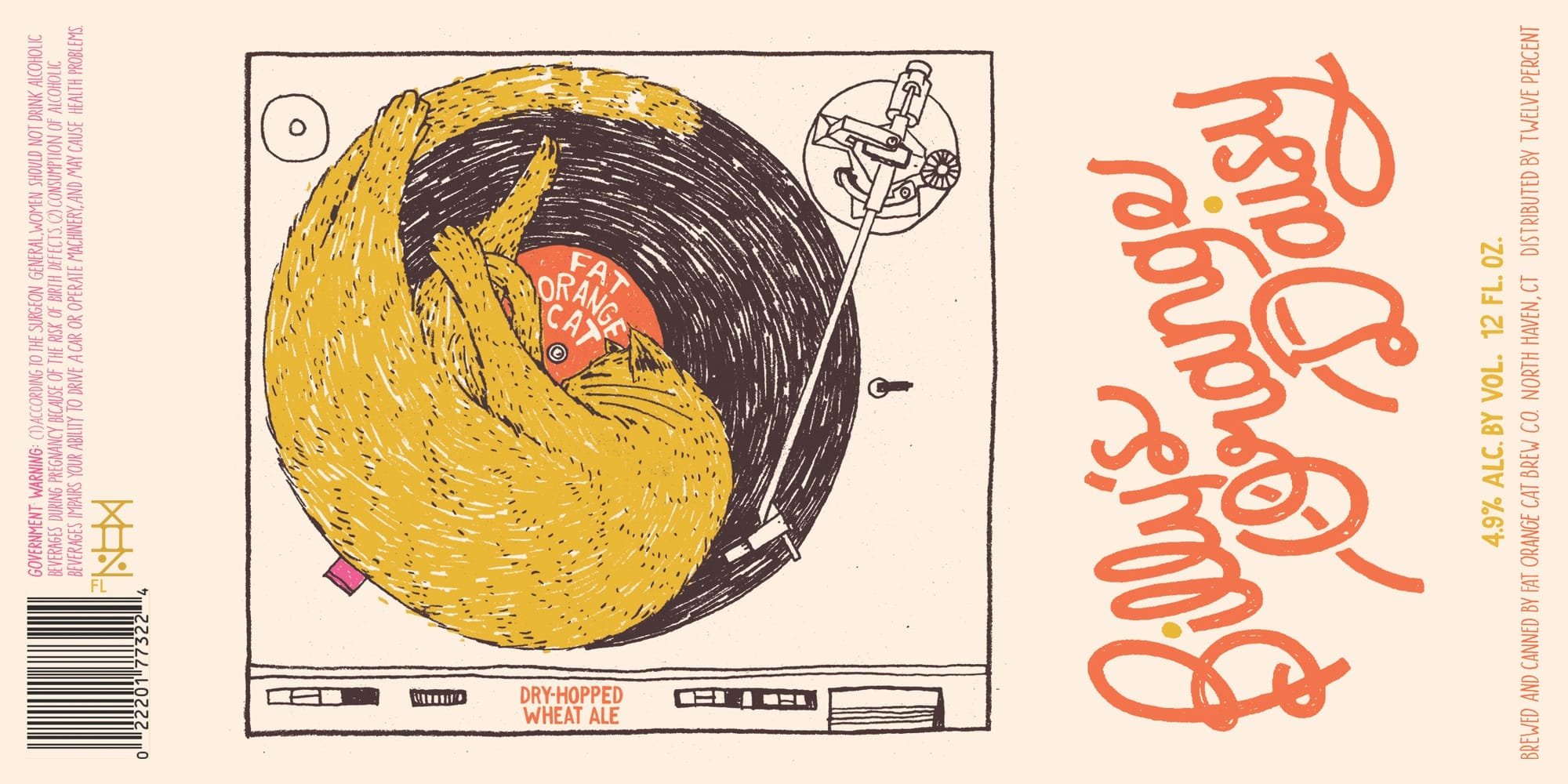 Dry-Hopped Wheat Ale by Fat Orange Cat Brewery - beer label