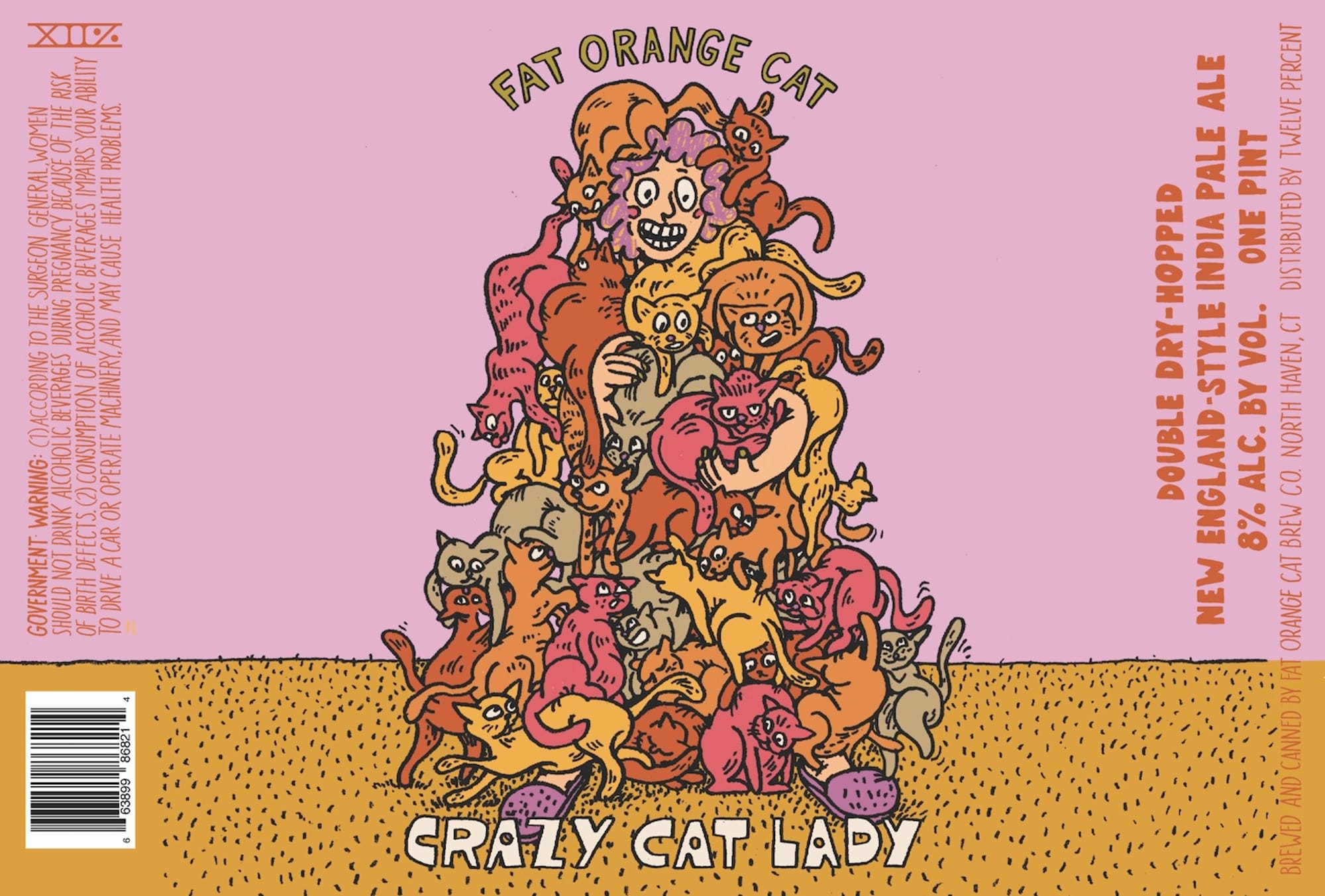 Crazy Cat Lady by Fat Orange Cat Brew Co - beer label