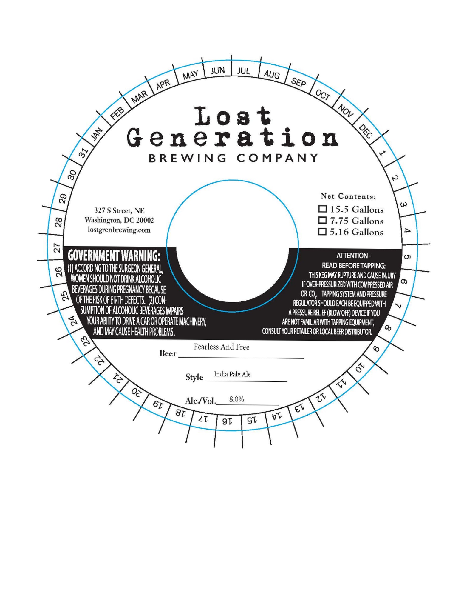 Fearless And Free by Lost Generation Brewing Company - beer label