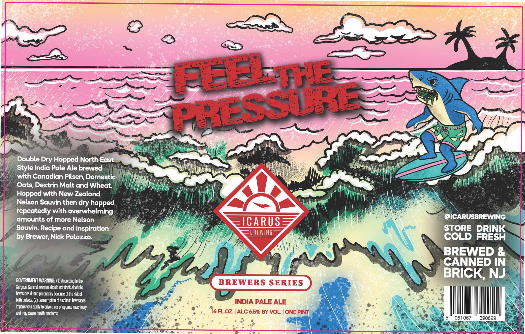Feel the Pressure by Icarus Brewing - beer label