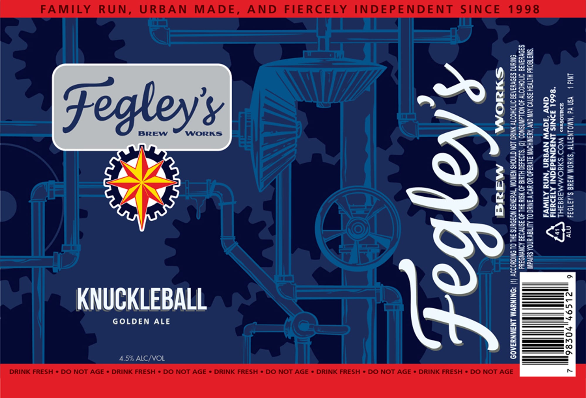 Knuckleball Golden Ale by Feigley's Brew Works - beer label