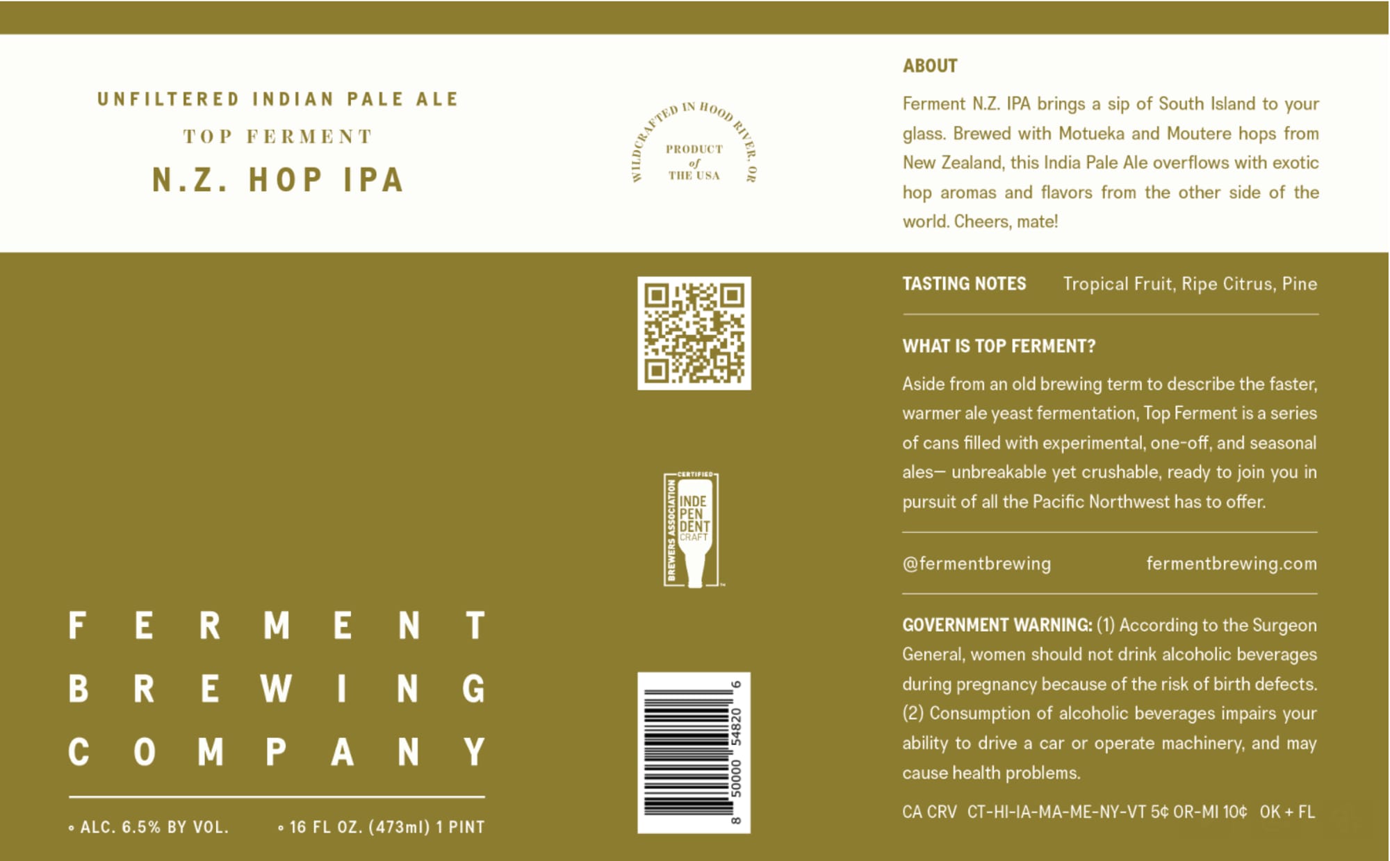 Top Ferment by Ferment Brewing Company - beer label