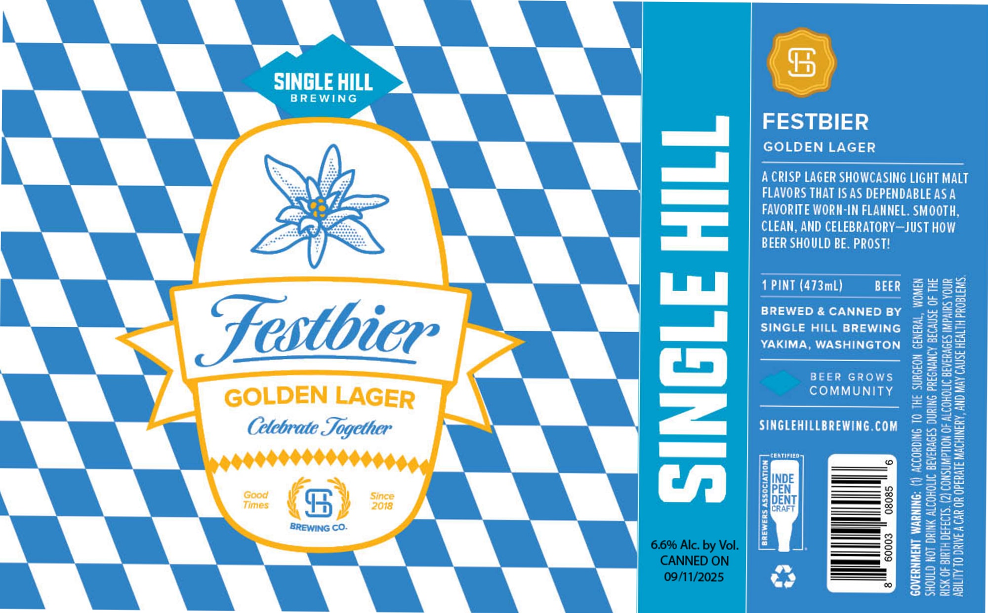Festbier Golden Lager by Single Hill Brewing - beer label