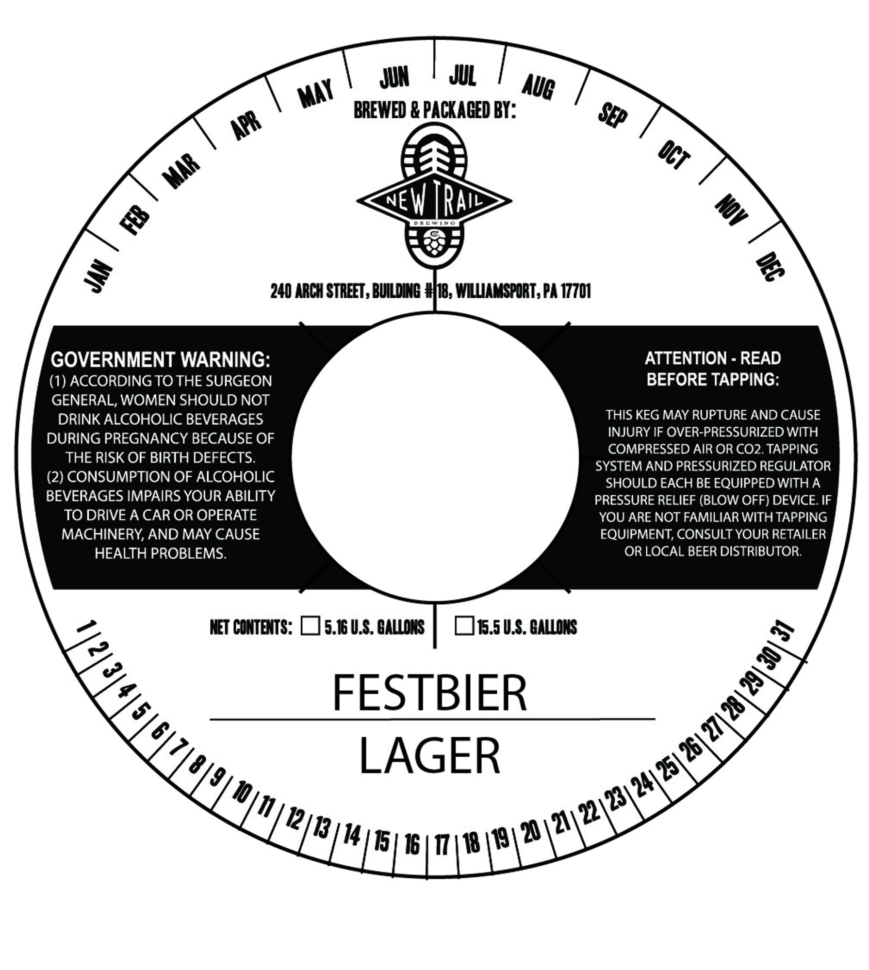 Festbier Lager by New Trail Brewing - beer label