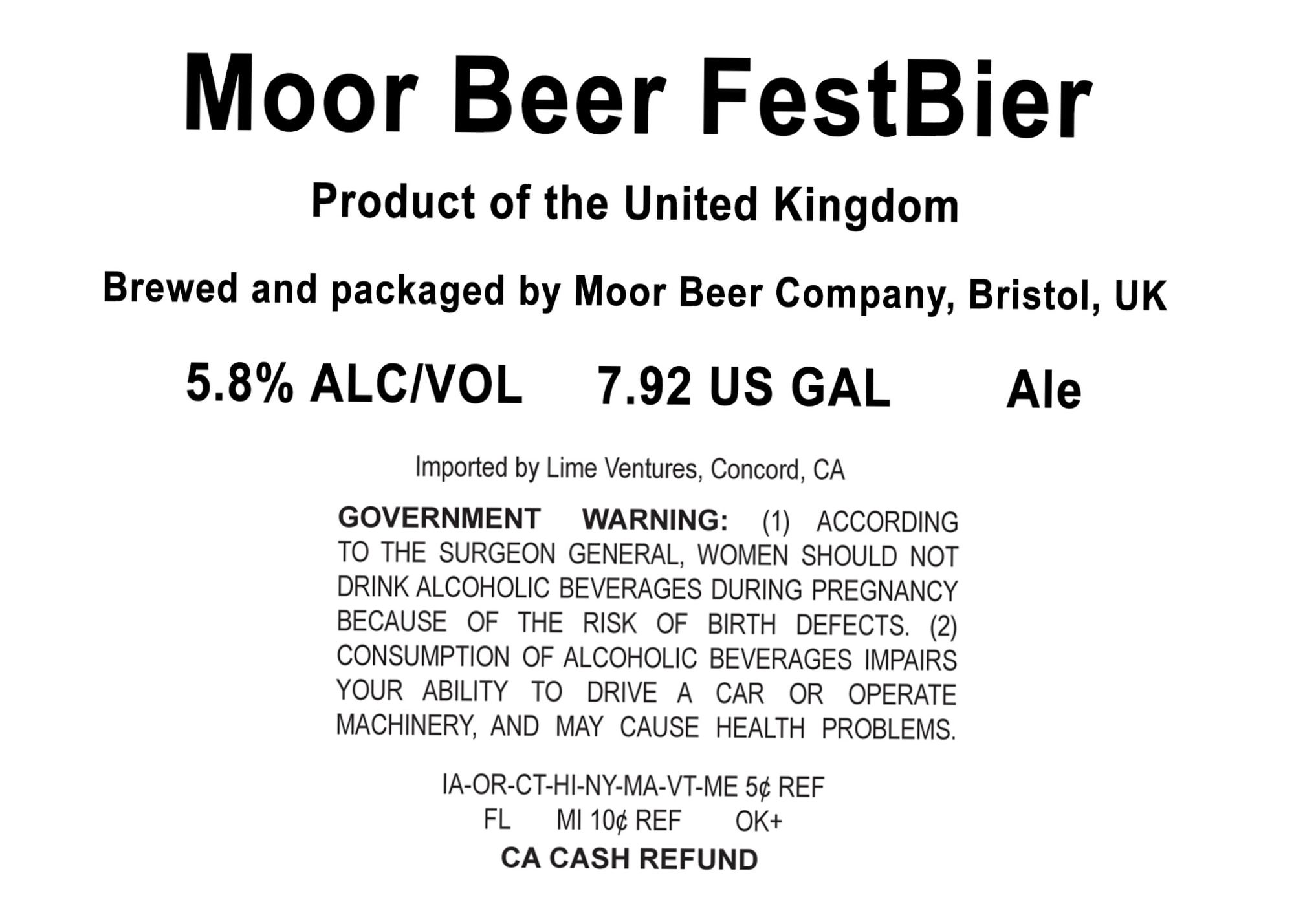 FestBier by Moor Beer Company - beer label