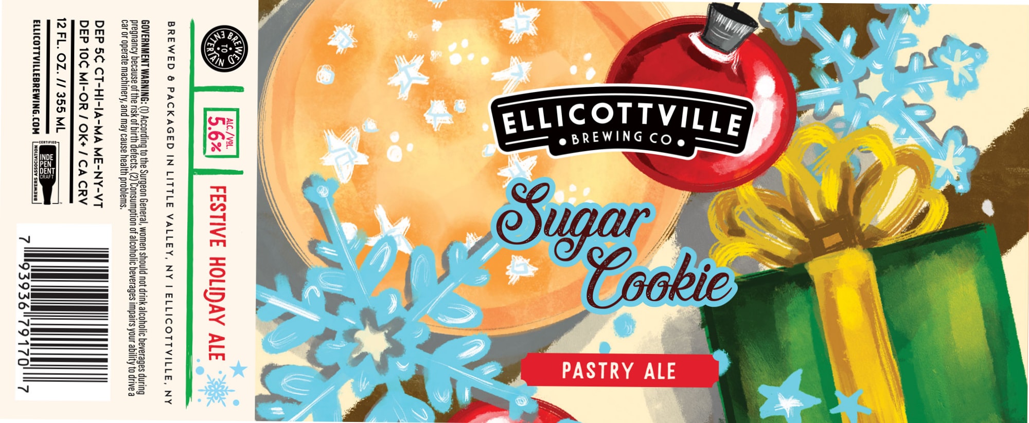 Festive Sugar Cookie by Ellicottville Brewing Co. - beer label