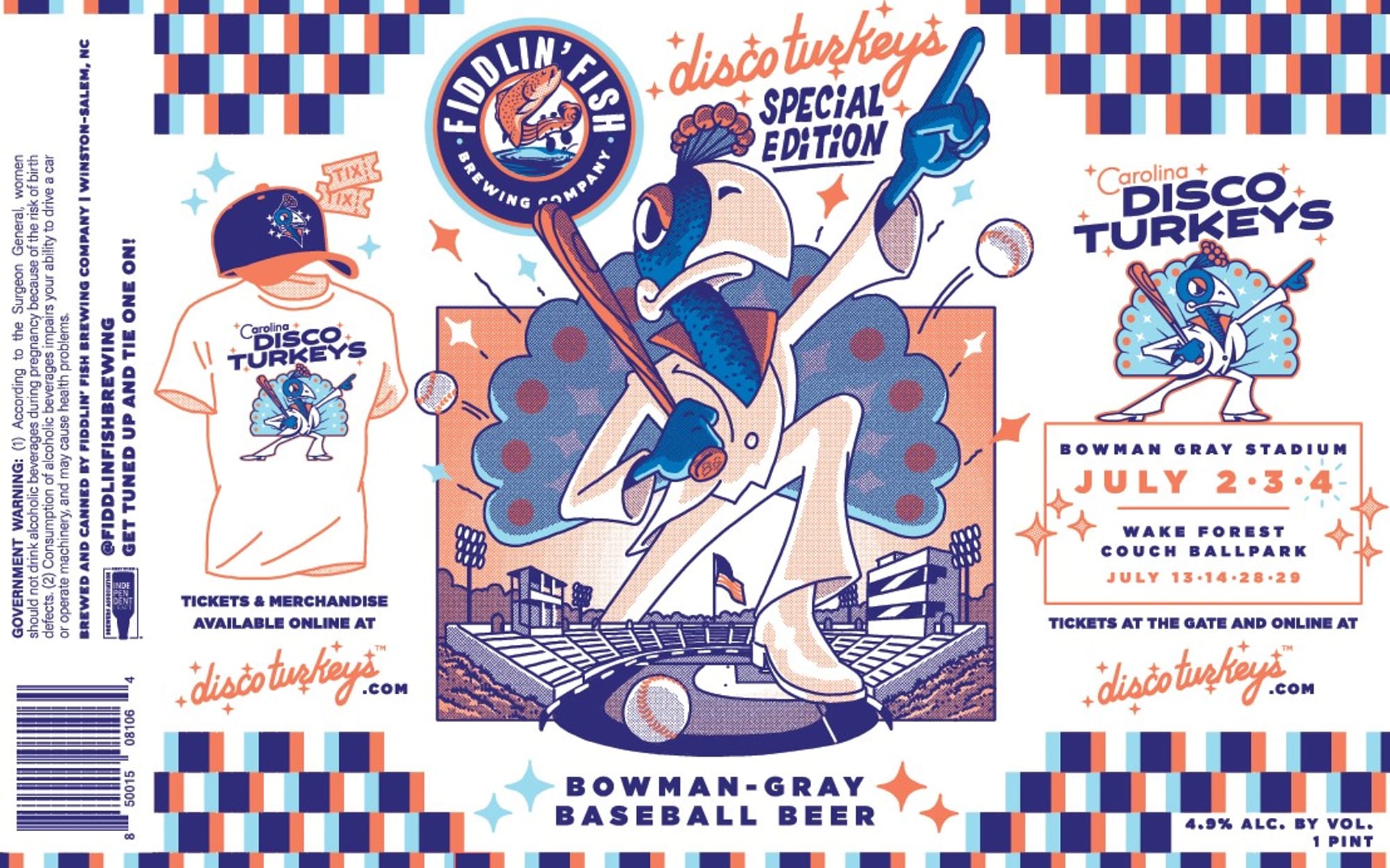 Disco Turkeys by Fiddlin' Fish Brewing Company - beer label