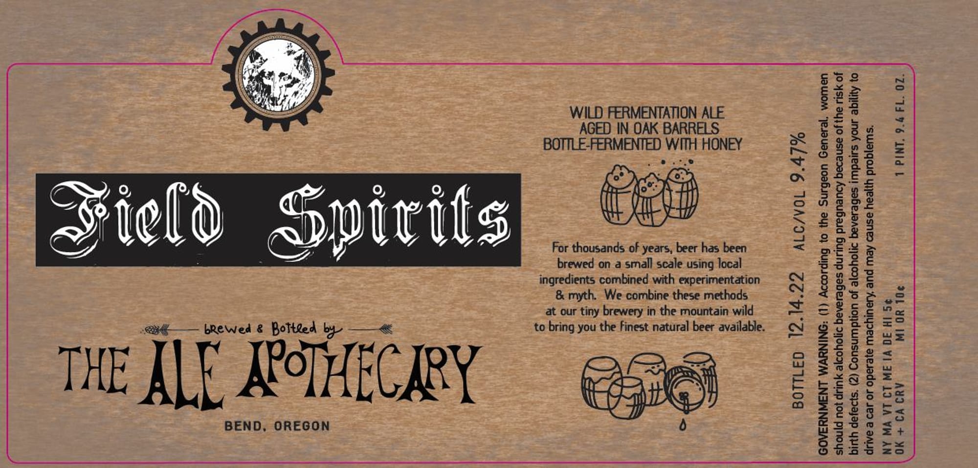 Field Spirits by The Ale Apothecary - beer label