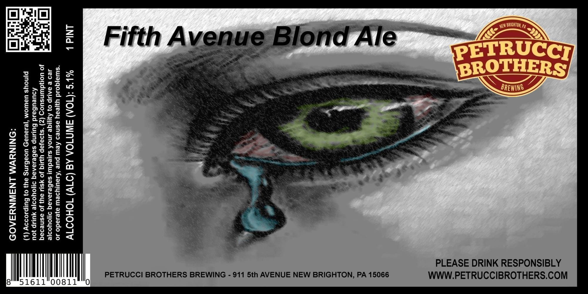 Fifth Avenue Blond Ale by Petrucci Brothers Brewing - beer label