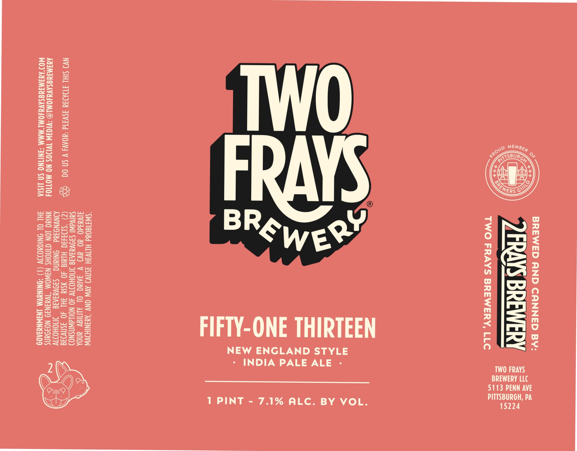 Fifty-One Thirteen by Two Frays Brewery - beer label