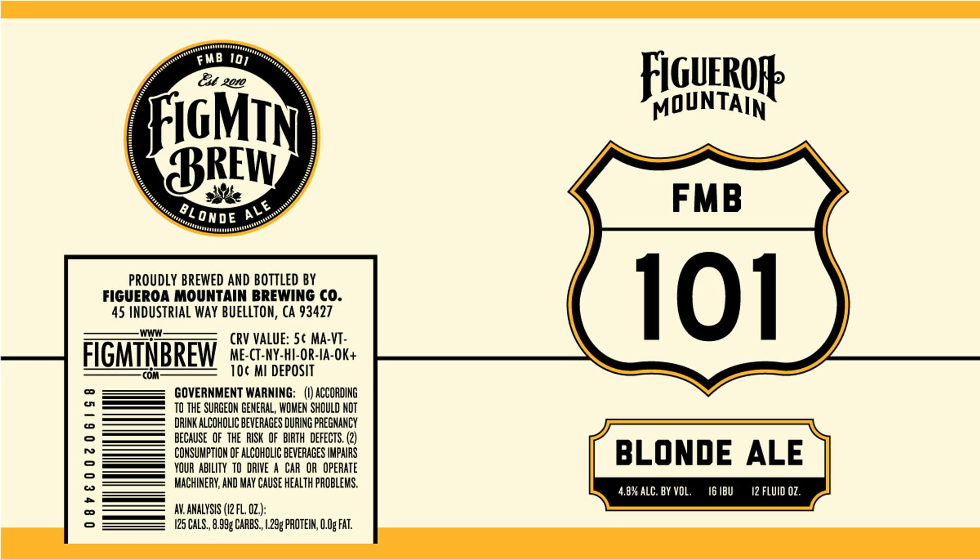 FMB 101 by Figueroa Mountain Brewing Co. - beer label