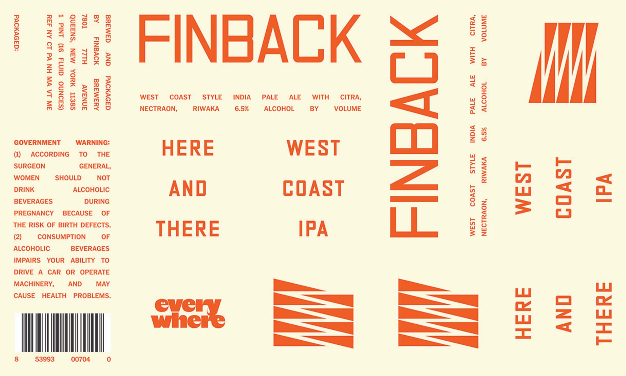 Here and There by Finback Brewery - beer label