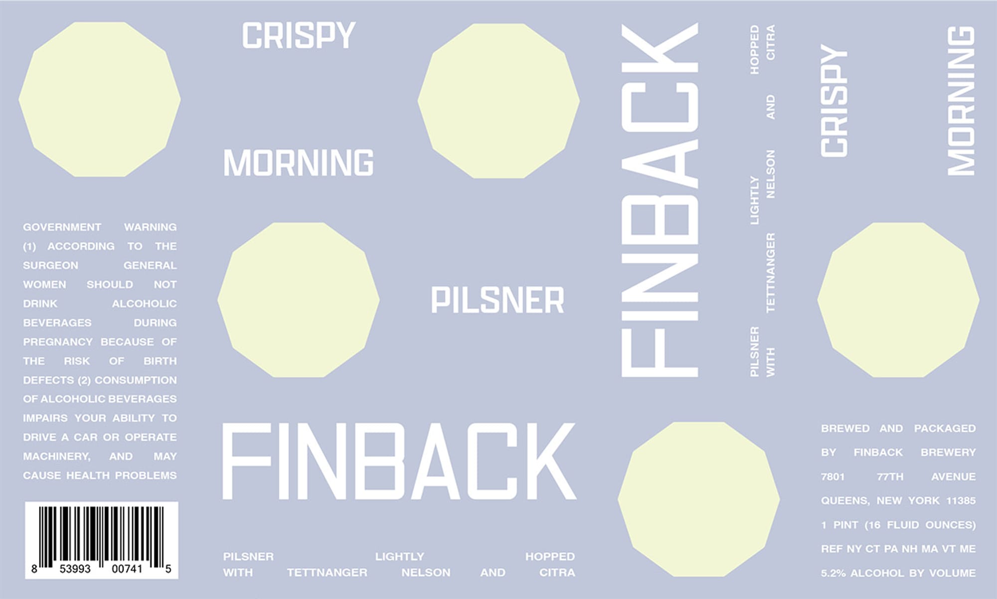 Finback Pilsner by Finback Brewery - beer label