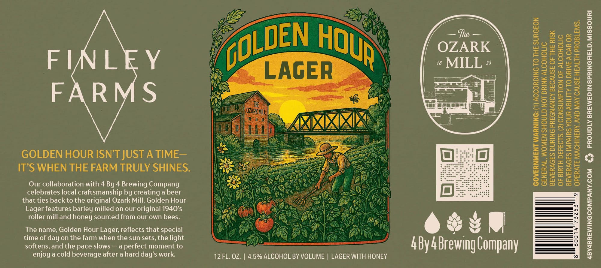 Golden Hour Lager by Finley Farms - beer label
