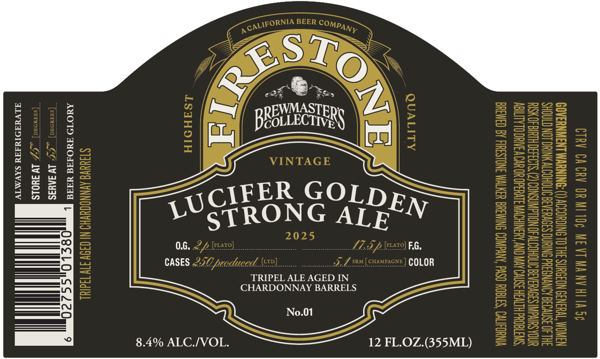Lucifer Golden Strong Ale by Firestone Walker - beer label