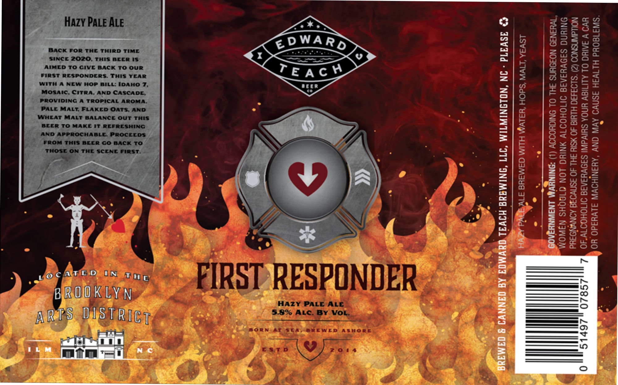 First Responder by Edward Teach Brewing Co. - beer label