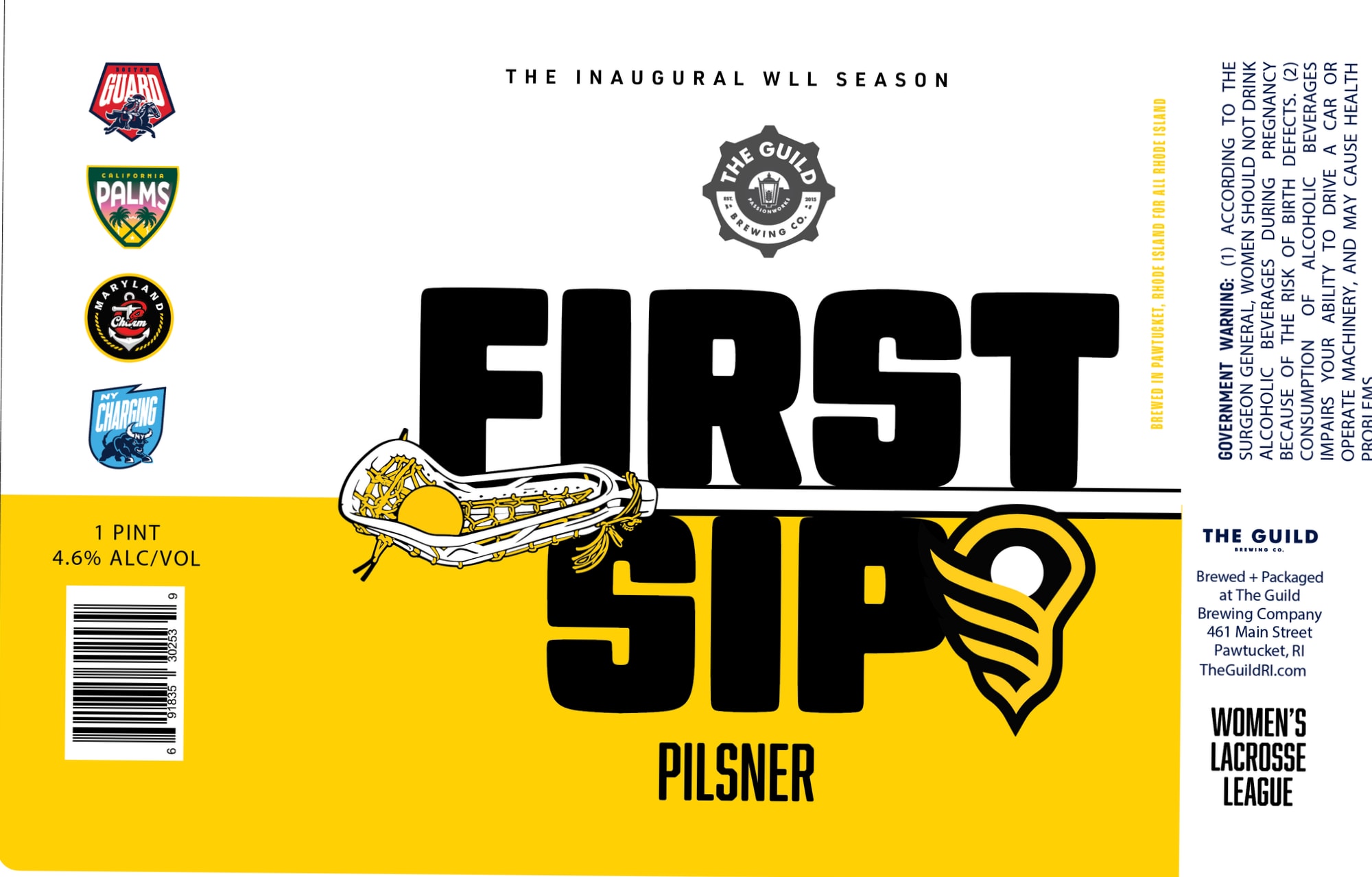 First Sip by The Guild Brewing Co. - beer label