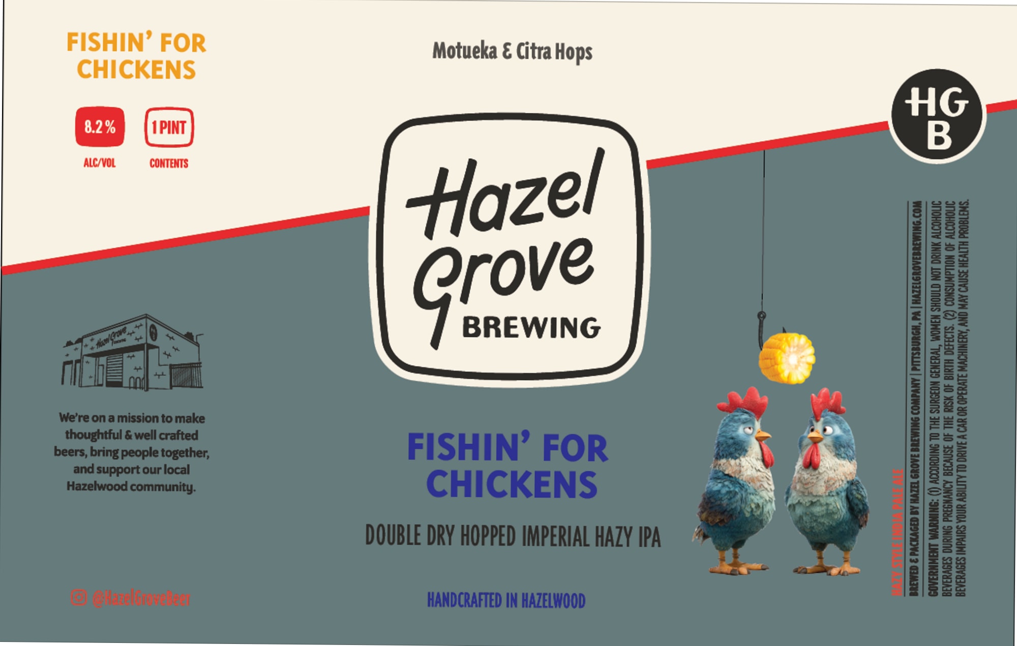 Fishin’ for Chickens by Hazel Grove Brewing - beer label