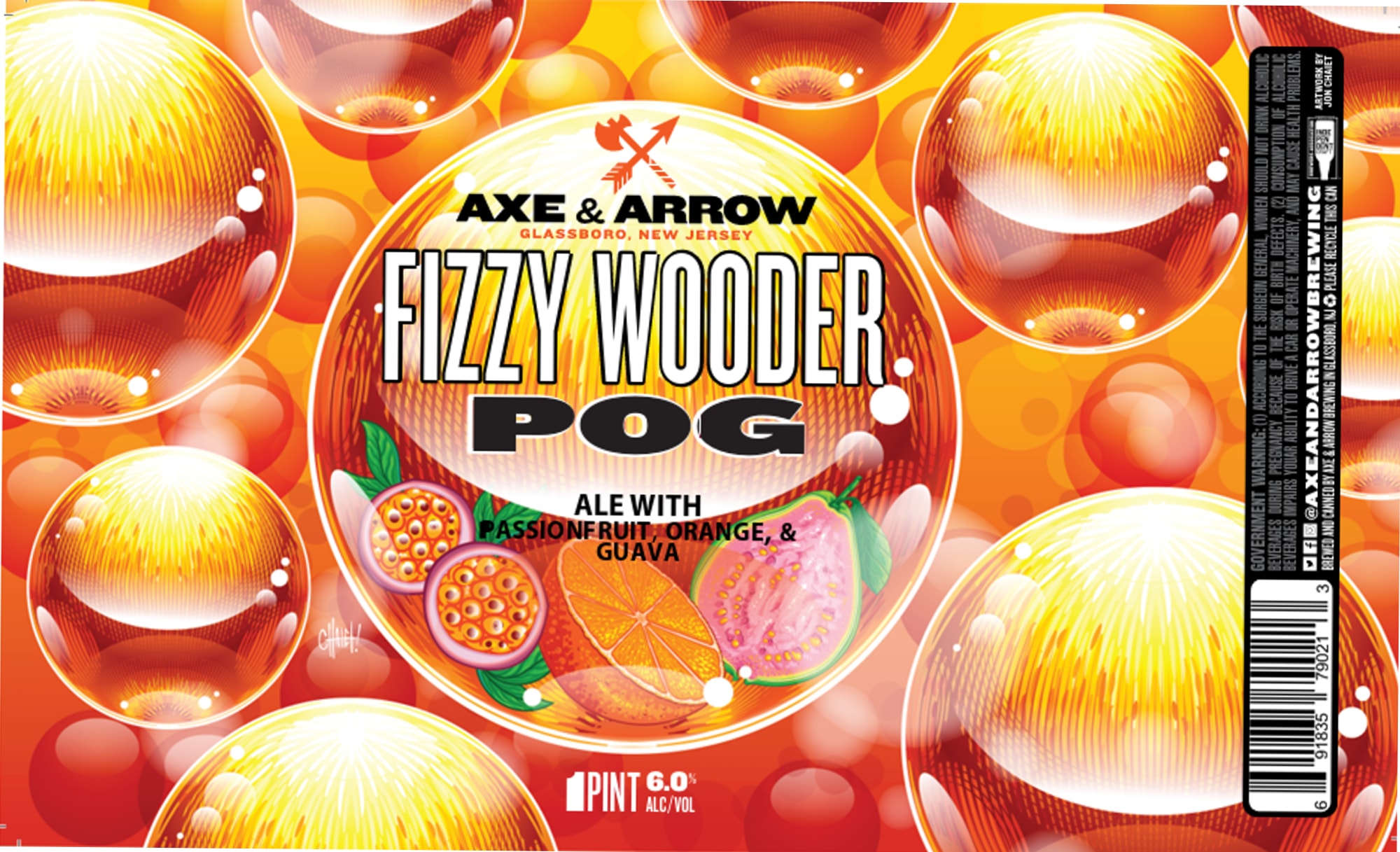 Fizzy Woober Pog by Axe & Arrow Brewing - beer label