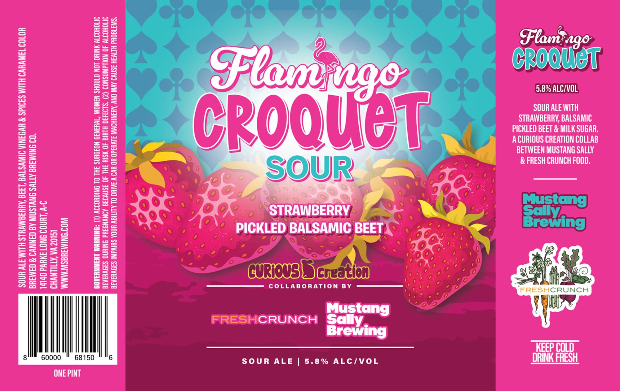 Flamingo Croquet by Mustang Sally Brewing - beer label