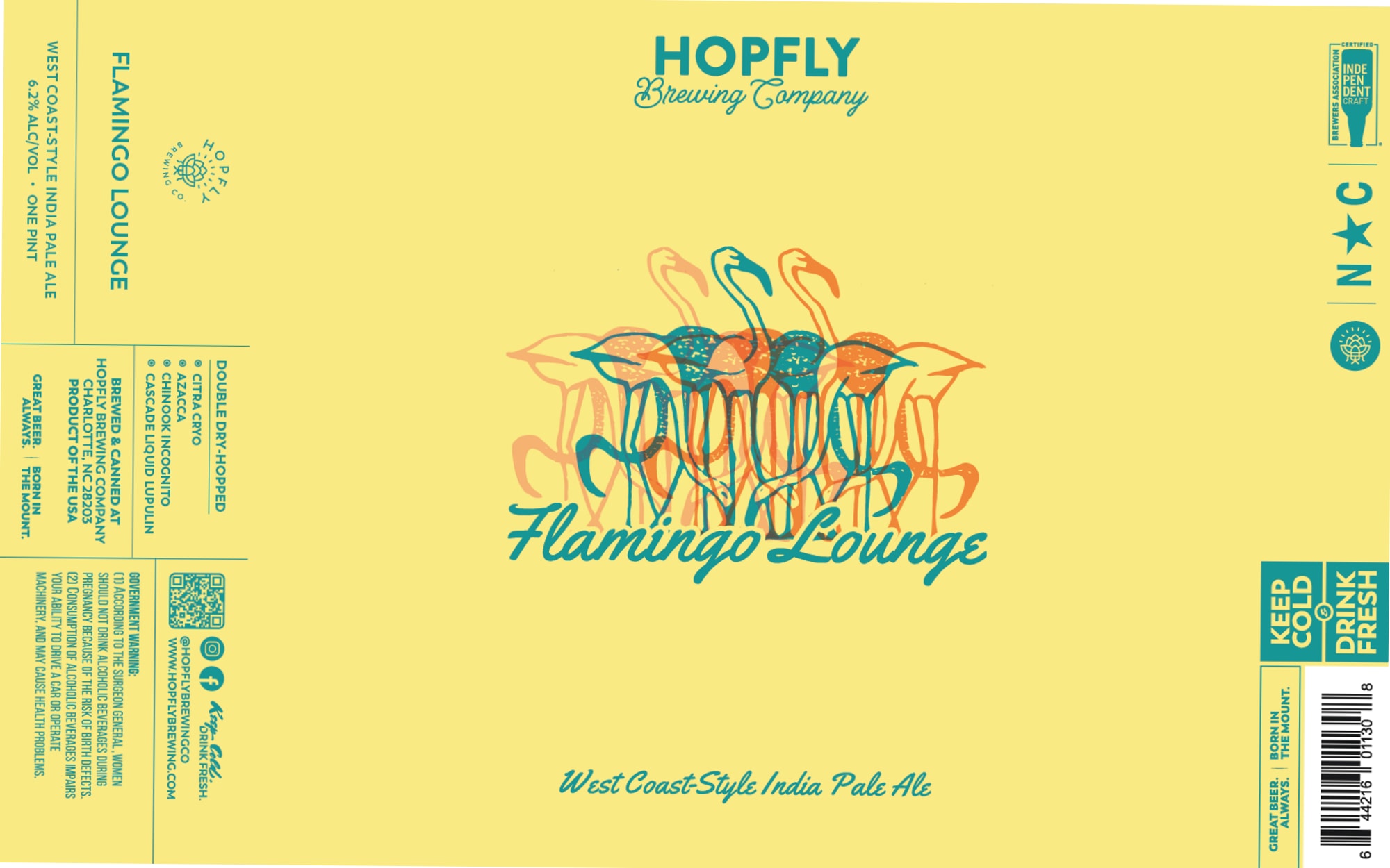 Flamingo Lounge by Hopfly Brewing Company - beer label