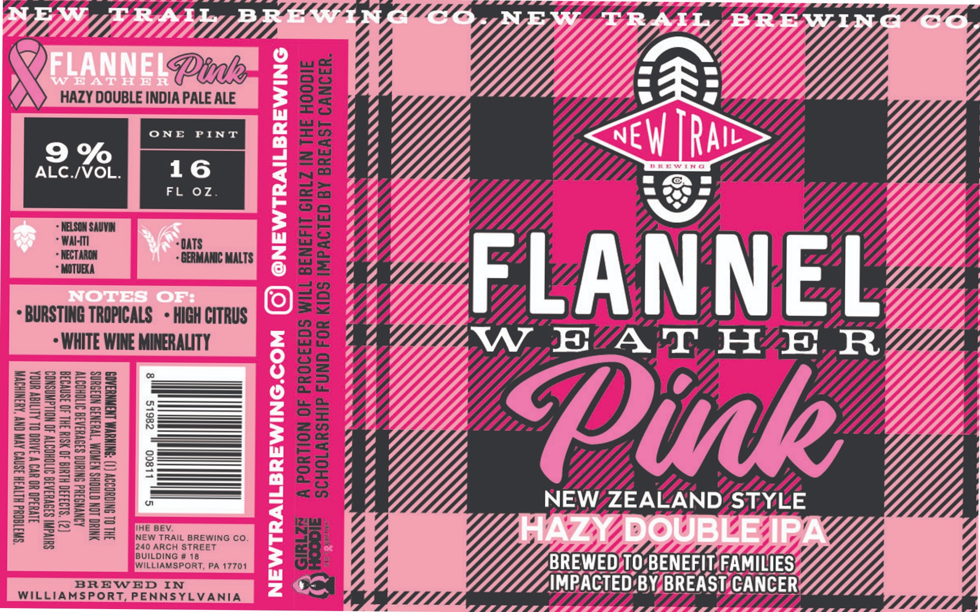 Flannel Weather Pink by New Trail Brewing - beer label