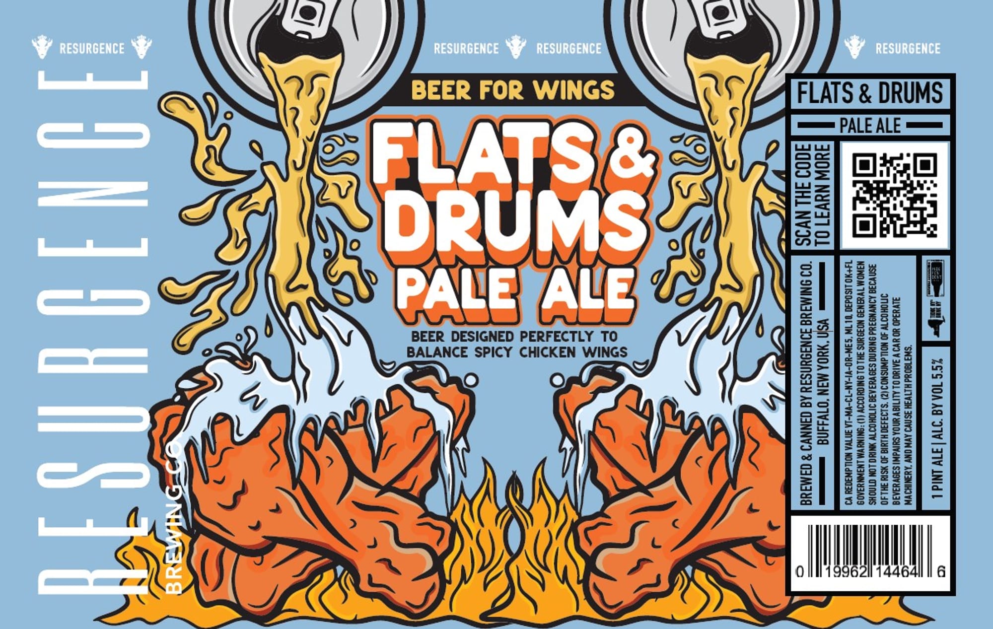 Flats & Drums Pale Ale by Resurgence Brewing Company - beer label