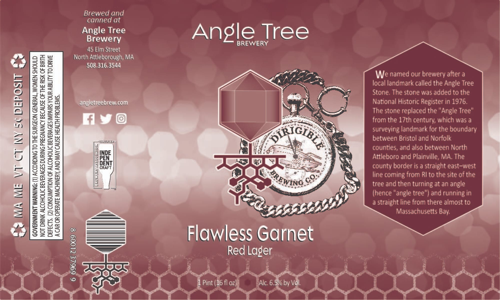 Flawless Garnet by Angle Tree Brewery - beer label