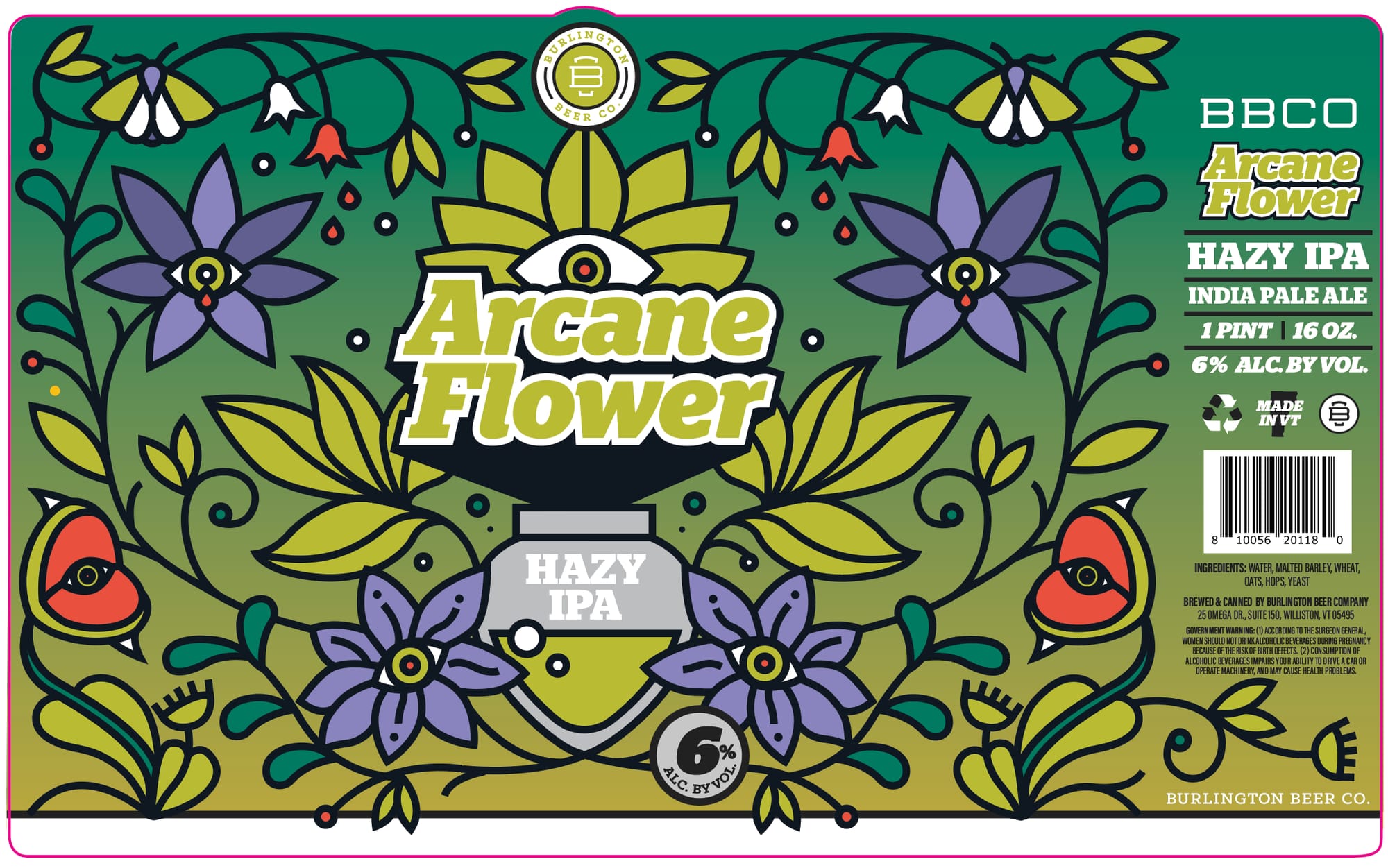 Arcane Flower by Burlington Beer Co. - beer label