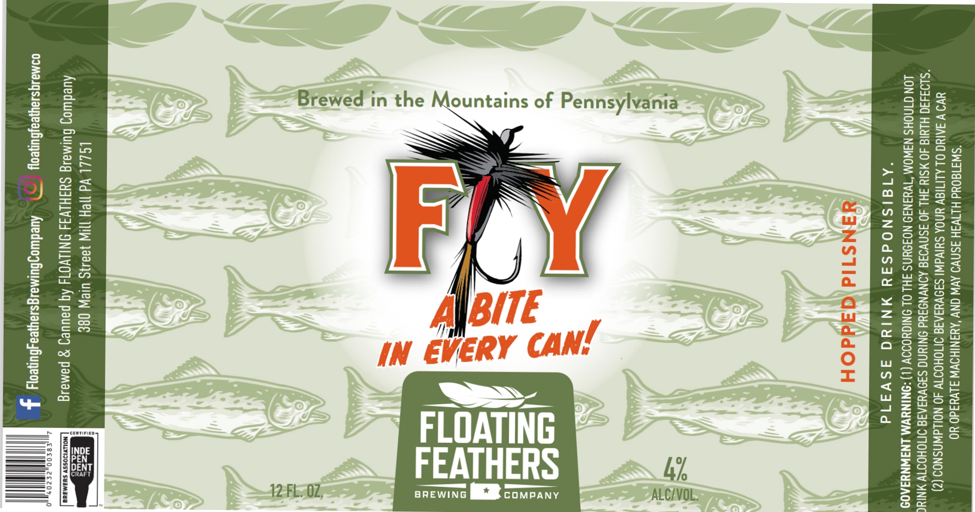 Fly Bite Pilsner by Floating Feathers Brewing Company - beer label