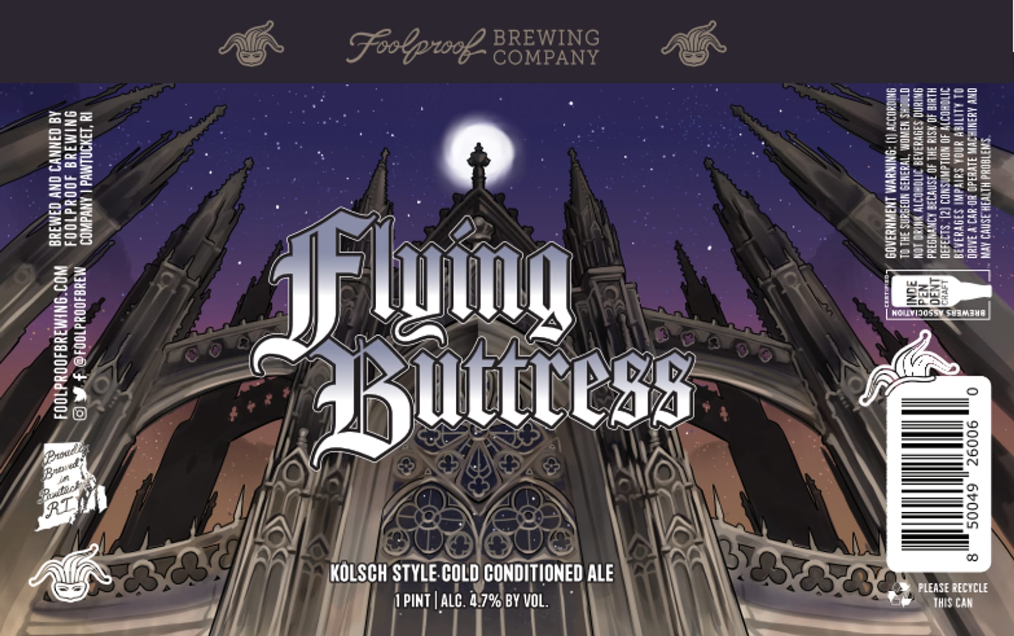 Flying Buttress by Foolproof Brewing Company - beer label