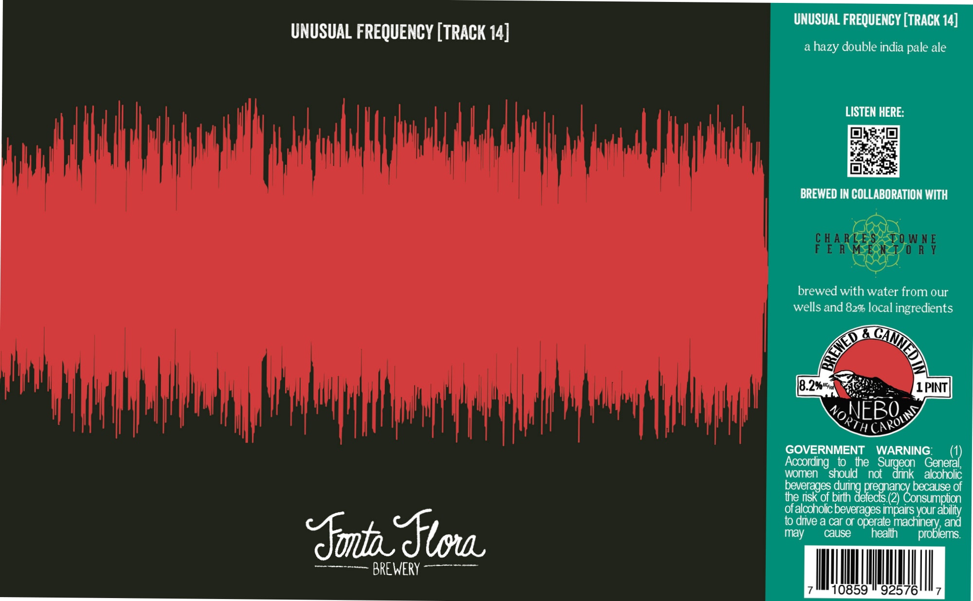 Unusual Frequency (Track 14) by Fonta Flora Brewery - beer label