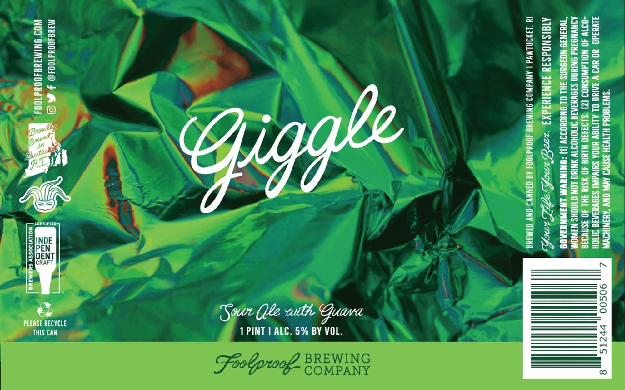 Giggle by Foolproof Brewing Company - beer label