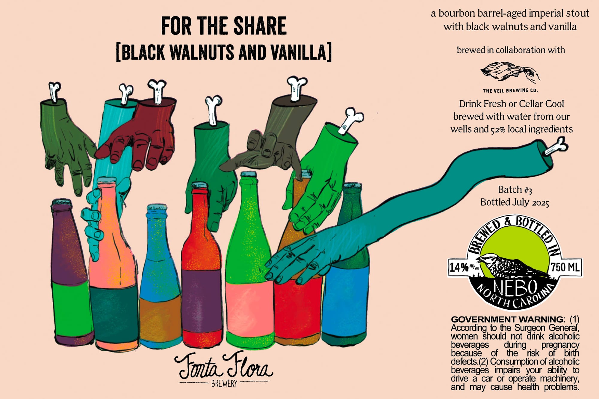 For The Share [Black Walnuts and Vanilla] by Fonte Flora Brewery - beer label
