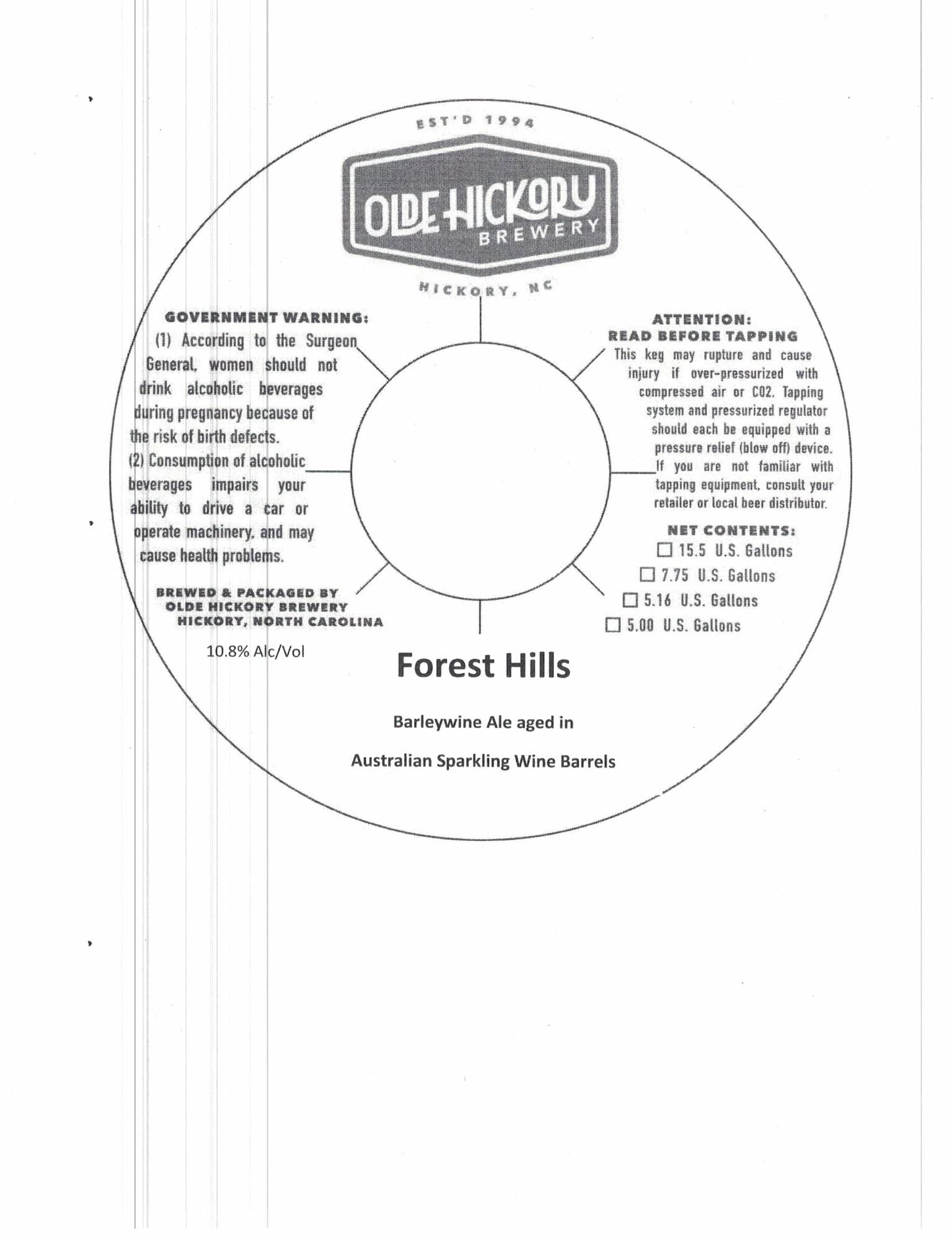 Forest Hills by Olde Hickory Brewery - beer label