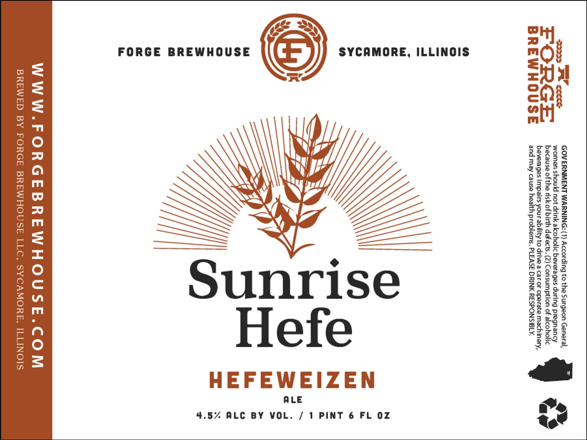Sunrise Hefe by Forge Brewhouse - beer label