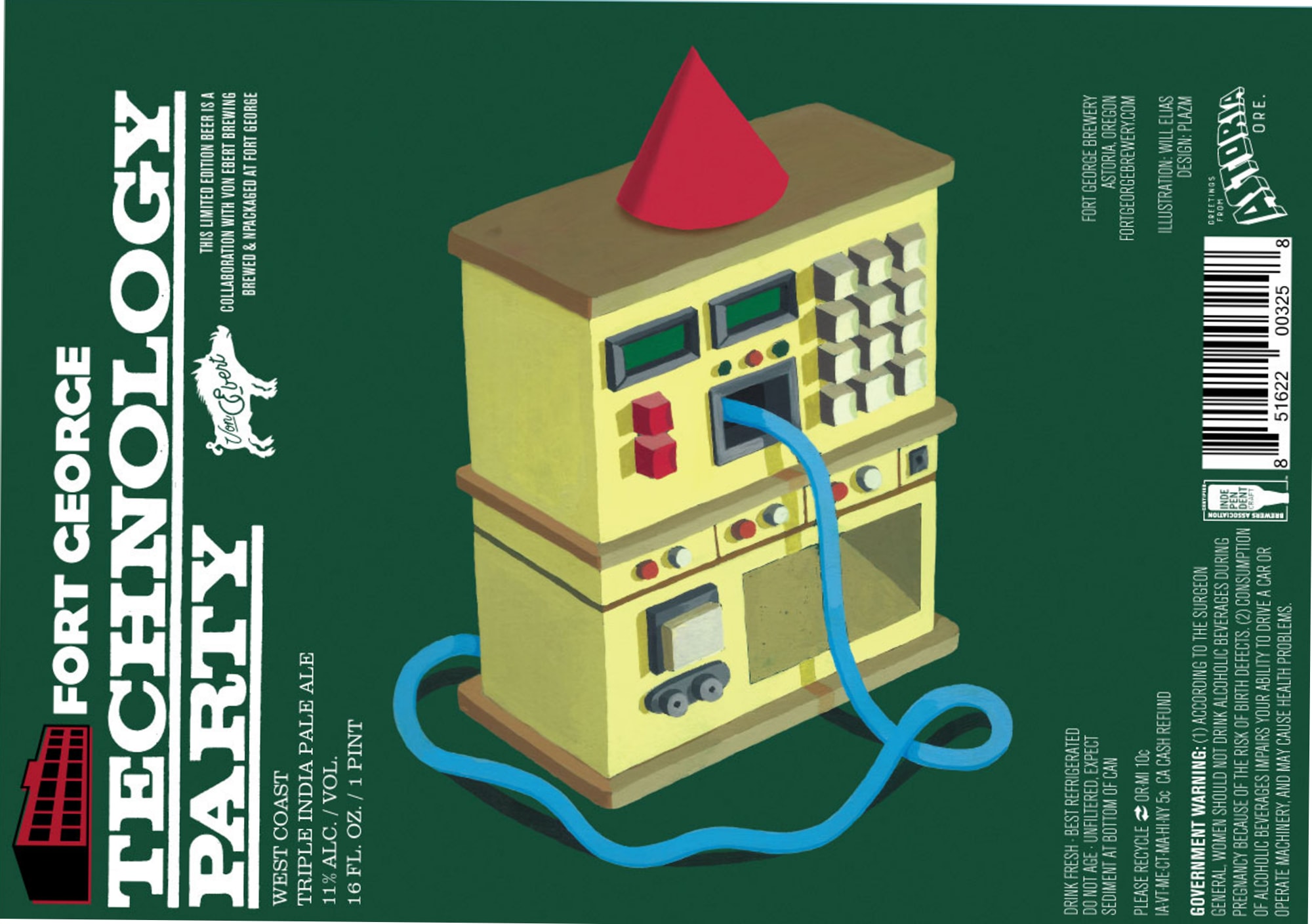 Technology Party by Fort George Brewery - beer label