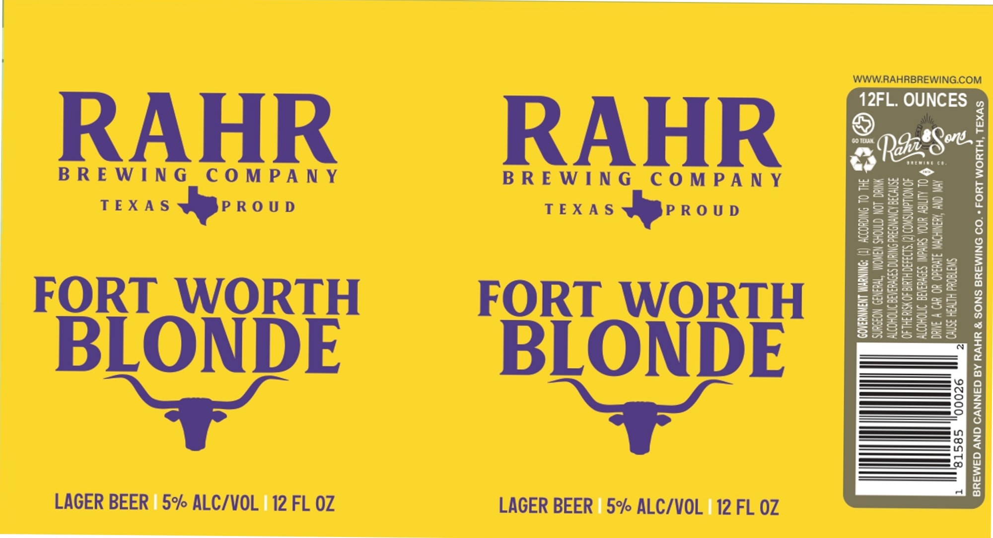Fort Worth Blonde by Rahr Brewing Company - beer label