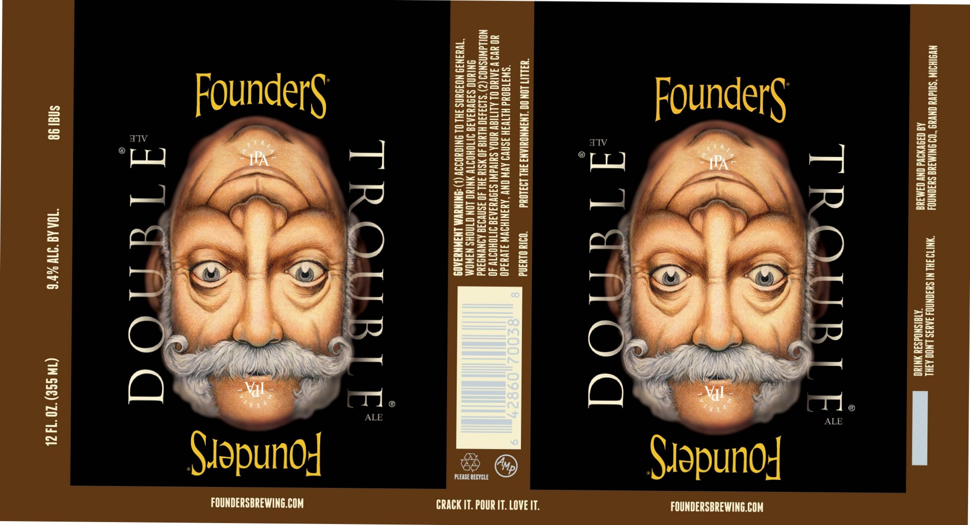Double Trouble by Founders Brewing Co. - beer label