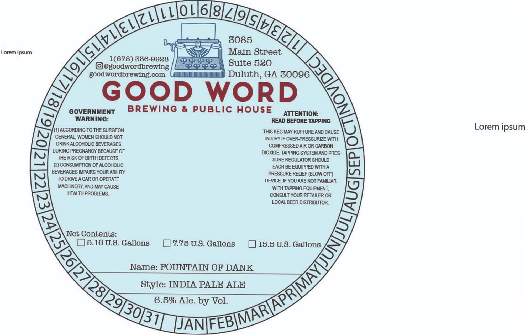 Fountain of Dank by Good Word Brewing & Public House - beer label