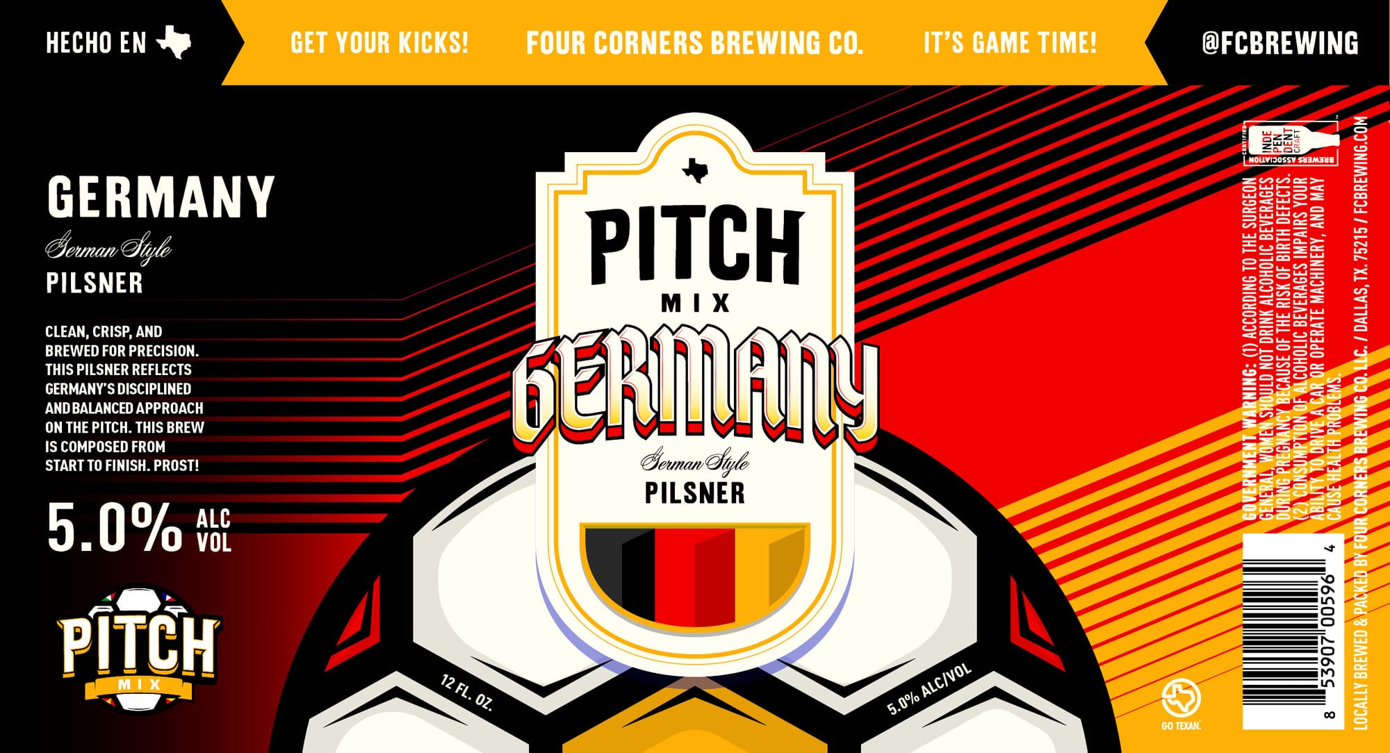 Pitch Mix Germany by Four Corners Brewing Co. - beer label