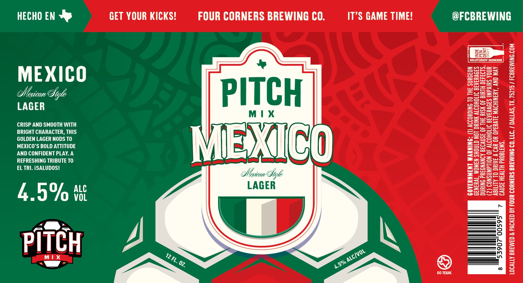 Pitch Mix Mexico by Four Corners Brewing Co. - beer label