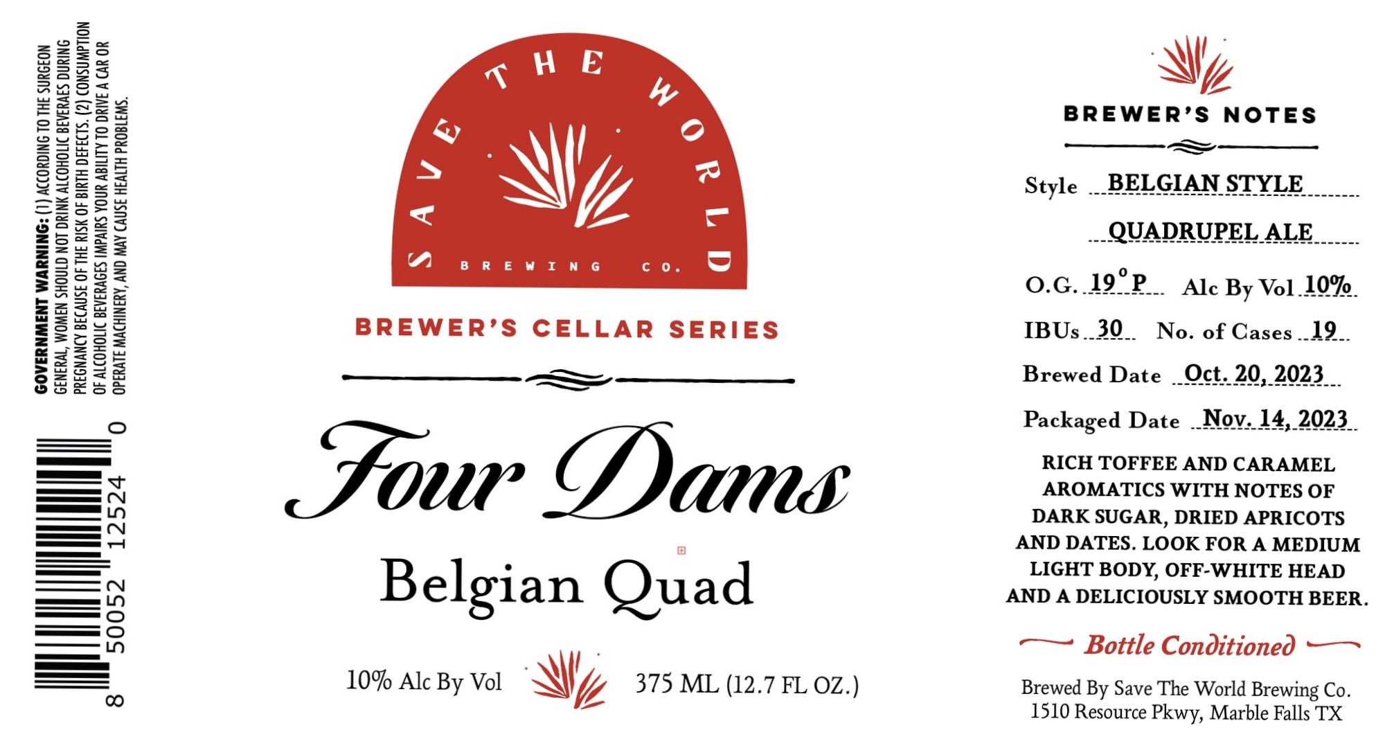 Four Dams by Save The World Brewing Co. - beer label