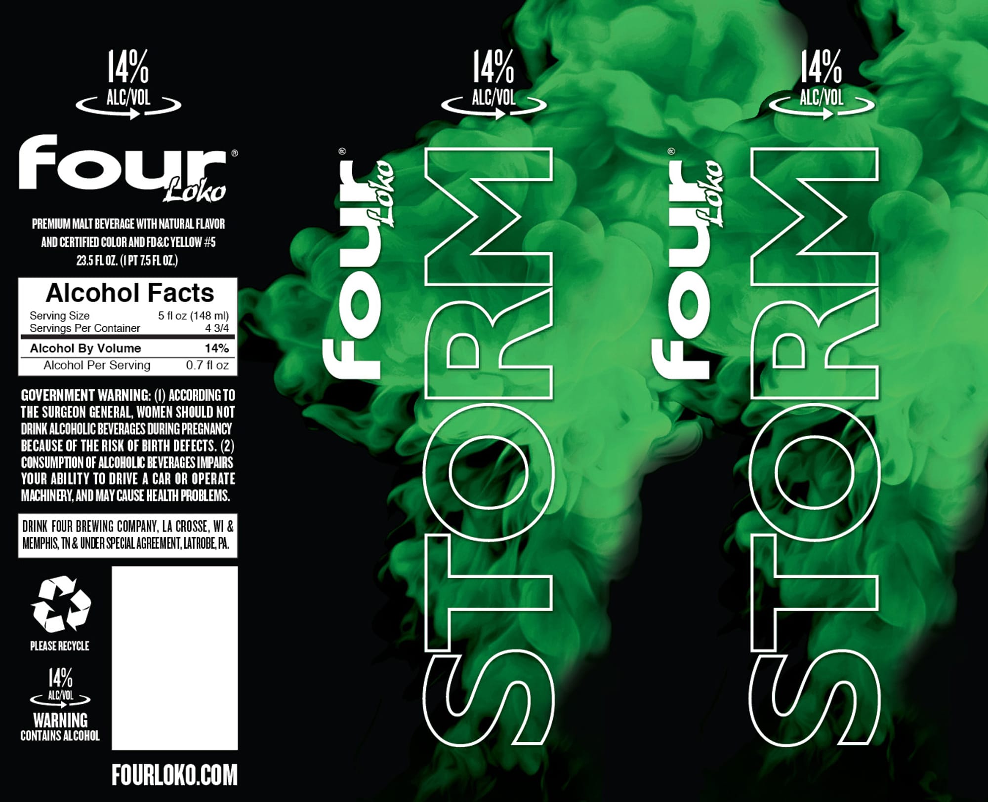 Four Loko (Flavor #5) by Four Loko - beer label