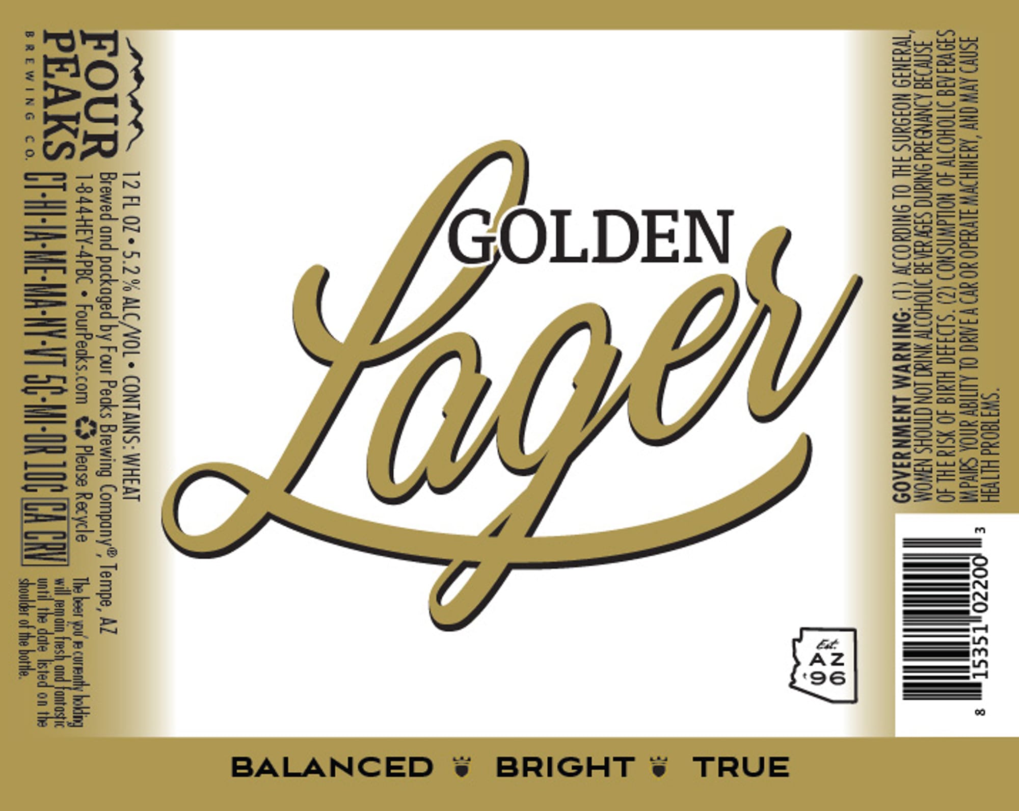 Golden Lager by Four Peaks Brewing Co. - beer label